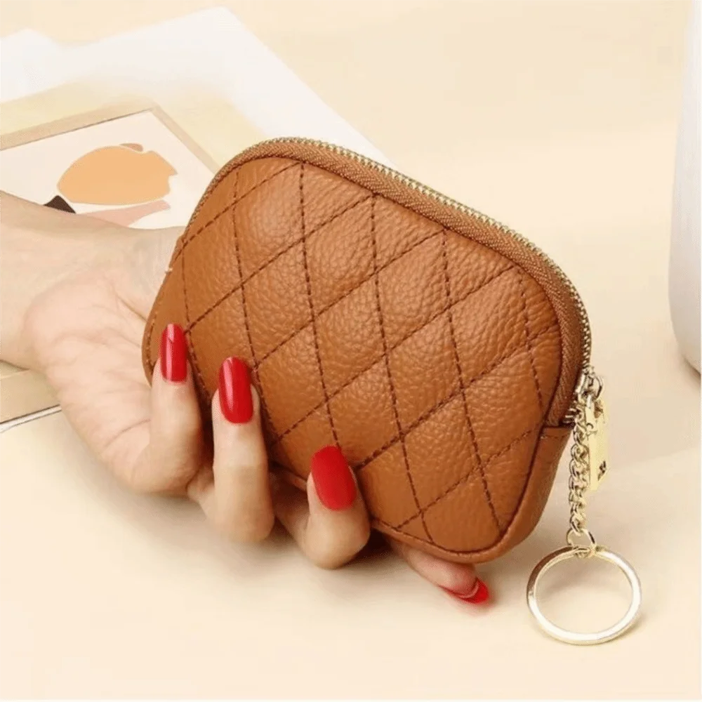 Creative PU Leather Mini Coin Purse Casual Versatile Zipper Wallet Portable Car Key Case