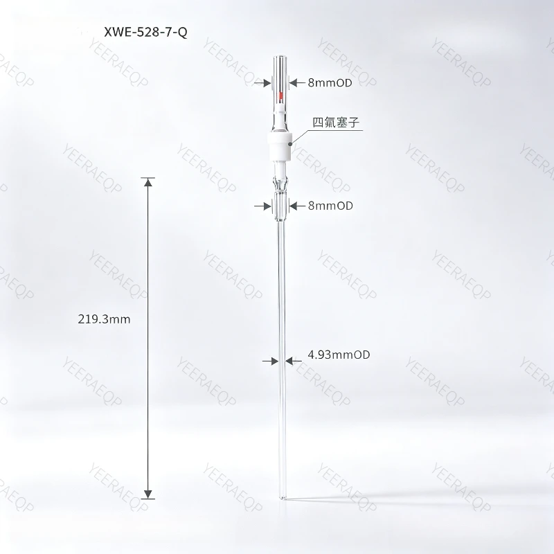 SYNTHWARE XWE-528, 5mm Outer Diameter Glass Low-Pressure/Vacuum Sample Tube, 500MHz, White All PTFE Cover, Length 3.5/7.0 Inches