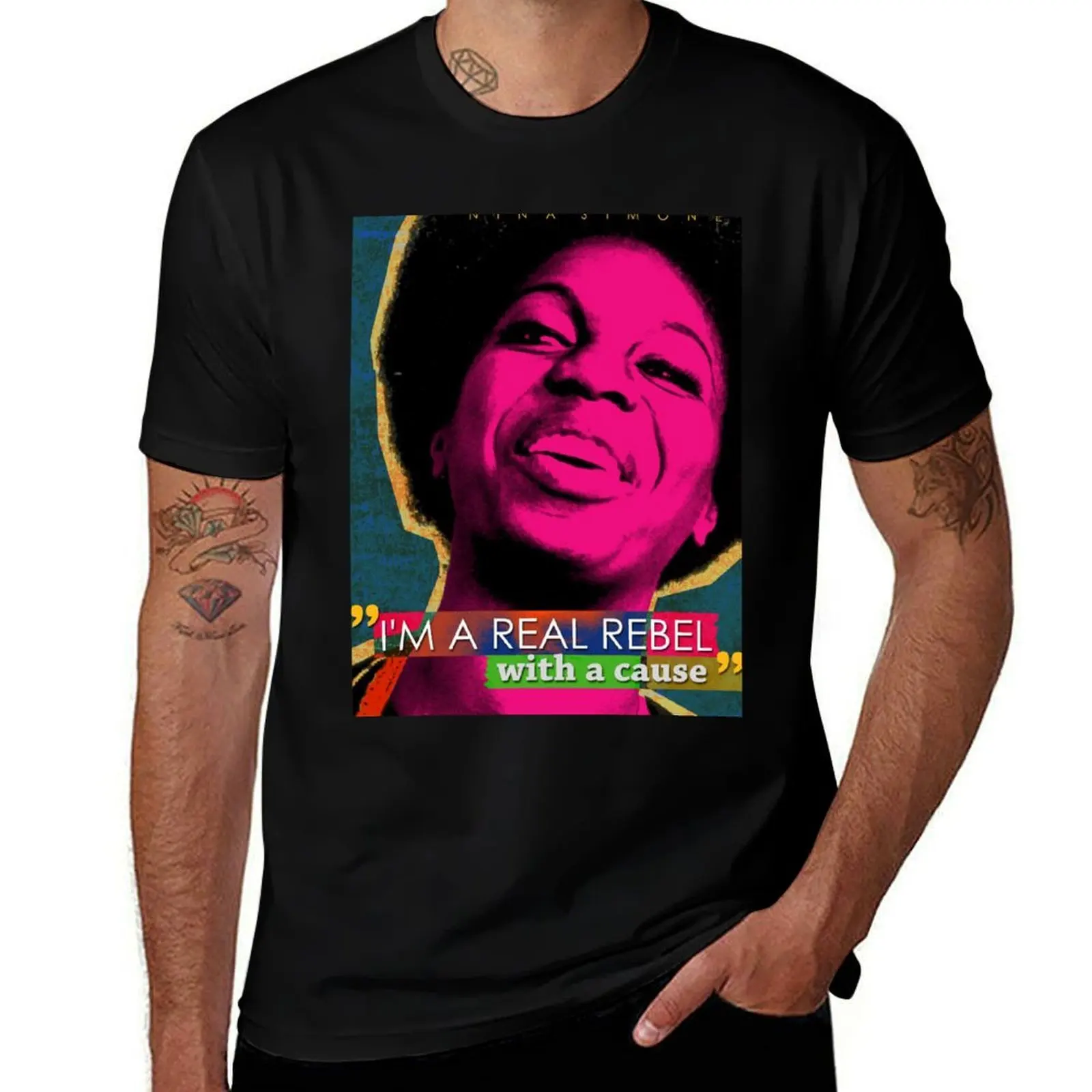 

Nina Simone Quote T-Shirt Festival Casual Short Sleeve
