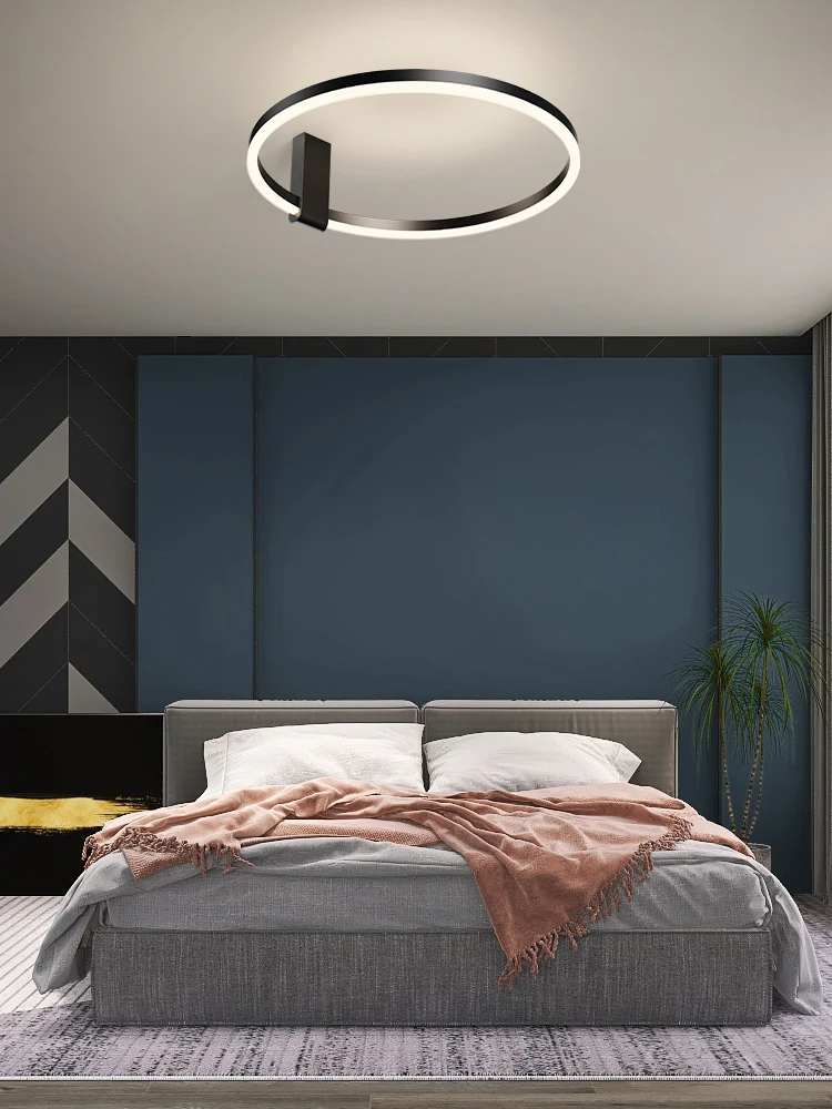 Nordic Designer LED Round Ceiling Lamp White Black Metal Aluminium Sconce Bedroom Living Room Ceiling Lights Study Home Fixtures