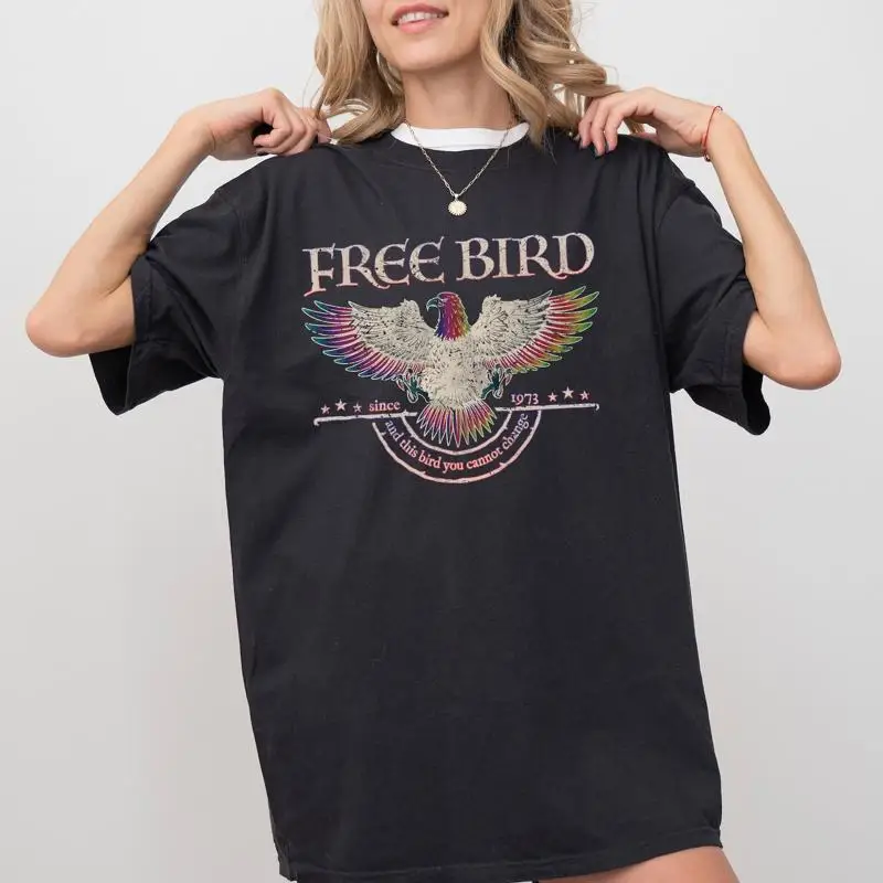 

Free Bird T Shirt Old School Band Retro Music Rock