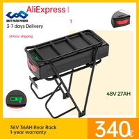 Rear Rack eBike Battery 21700 52V 48V 27Ah 72V 20Ah with Luggage Hanger Taillight for 1800W  1500W 1000W 750W 500W 24\