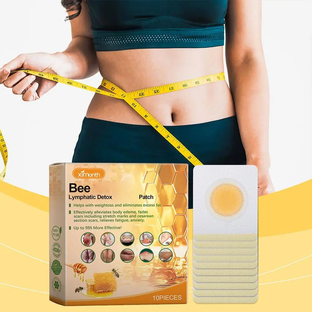 10 Pcs Bee Lymphatic Slimming Patch Body Slimming Sculpting Lose Weight Detox Abdominal Navel Sticker Burning Fat Health Care