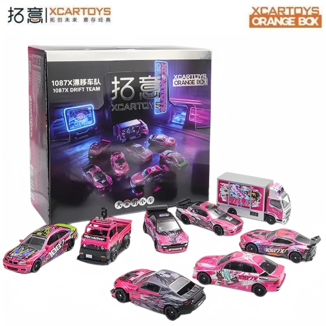 XCARTOYS 1/64 1087X Drift Racing Team Random Blind Box Truck Small Truck GT86/S13/E46 Supercar Motor Vehicle Diecast Model