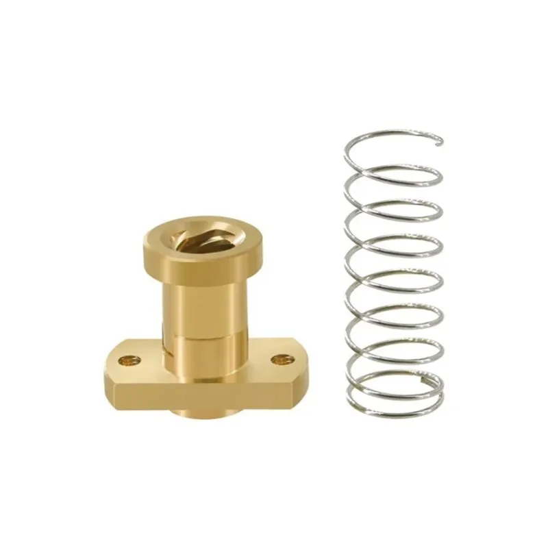 T8 SS Lead Screw with Anti Backlash Spring Loaded Nut Elimination Gap Brass Trimming Nut for Thread 8mm Tr8 Trapezoidal 3D