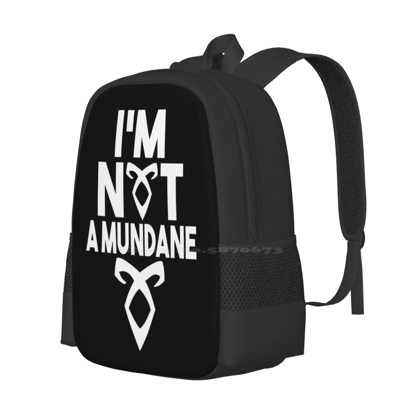 Not A Mundane V2 Hot Sale Backpack Fashion Bags Shadowhunters Runes Film Fandom Books Nerdy Geek Cosplay Tv Mortal Instruments