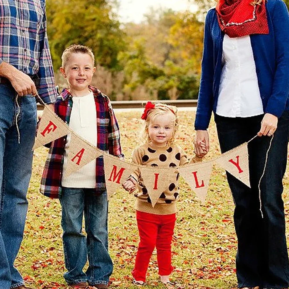 Personalisiertes Dreieckiges Jute-Banner Rustikale Babyparty-Dekoration Kindergeburtstags-Accessoires Gestalten Sie Ihr Eigenes Banner – Detail 3