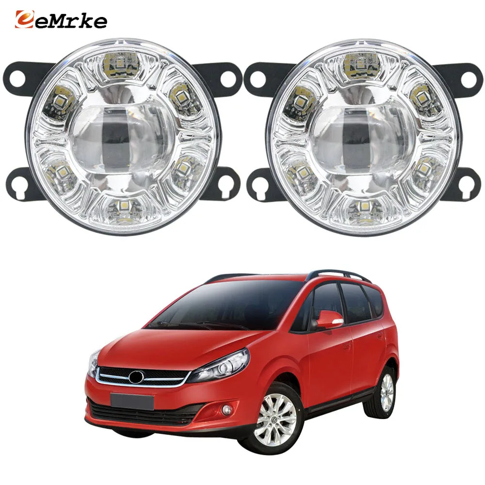 

Led Fog Lights Assembly for JAC RS M18 B18 B-Cross JAC B20 MPV 2013-2015 Car PTF with White DRL Clear Lens Daytime Running Lamp