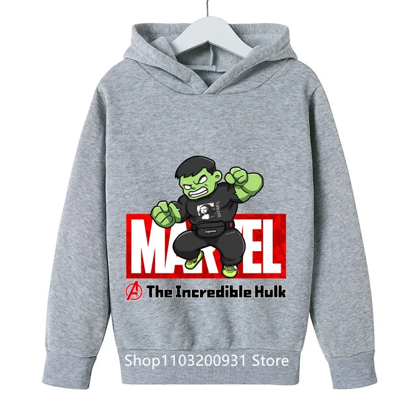 2024 New Marvel Comics Hulk Children'S Hoodie Pure Cotton Top Personalized For Students Men And Women