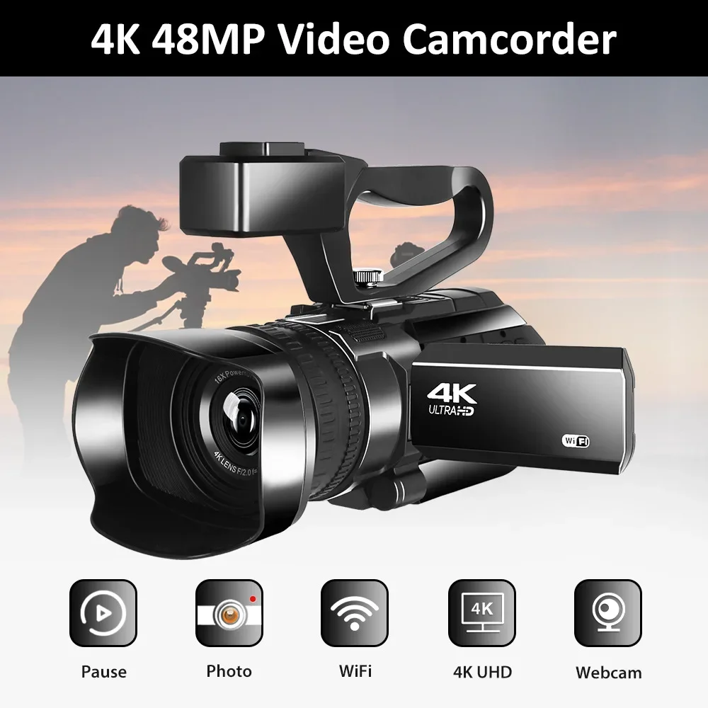 

New Handheld High-definition Digital Video Camera 4K 48MP Conference Camcorder Short Video Camera DV Suspended Vlogging Camera