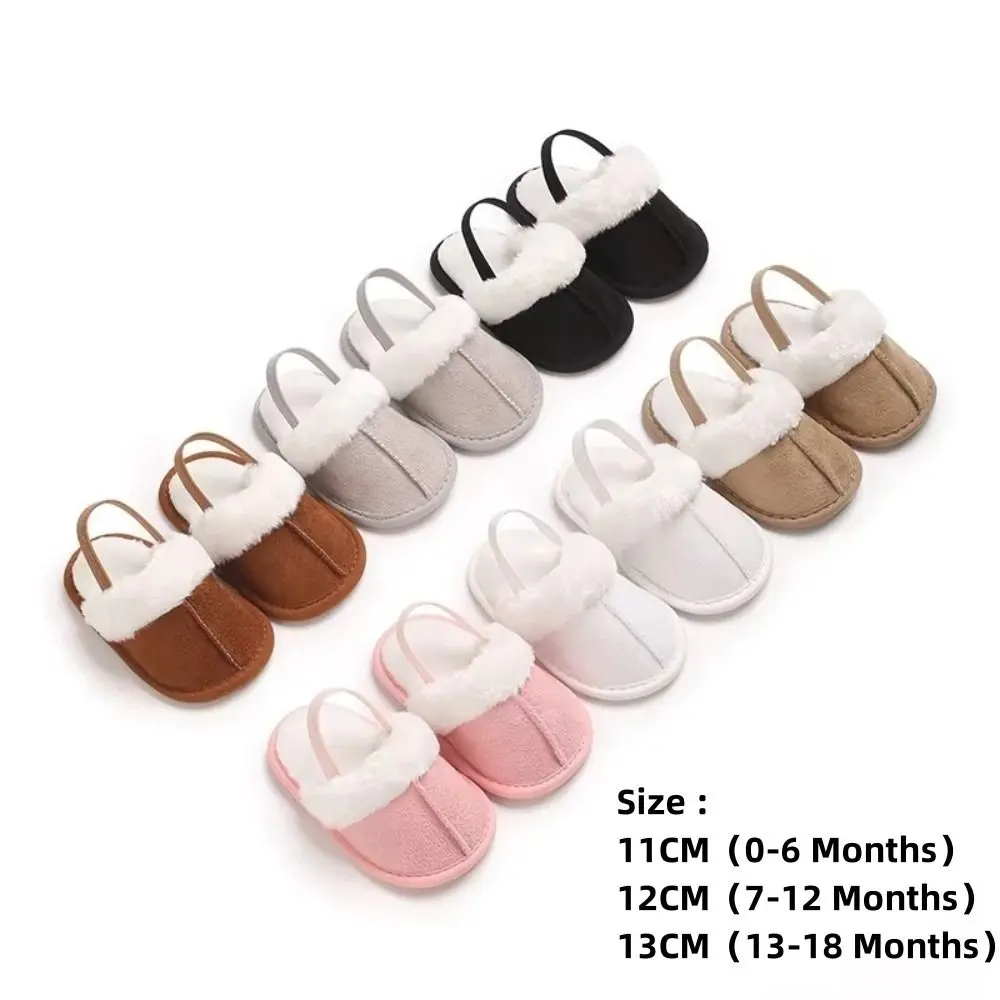 0-18M Baby Cotton Slippers with Insulation Winter Warm Indoor Walking Shoes Comfortable Soft Sole Newborn Baby Shoes