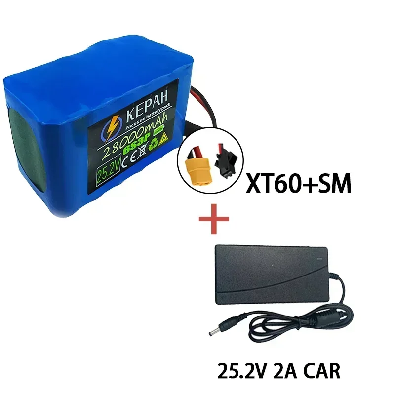 25.2V 28Ah 6s3p 18650 lithium battery 28000mAh electric lithium-ion battery pack+charger