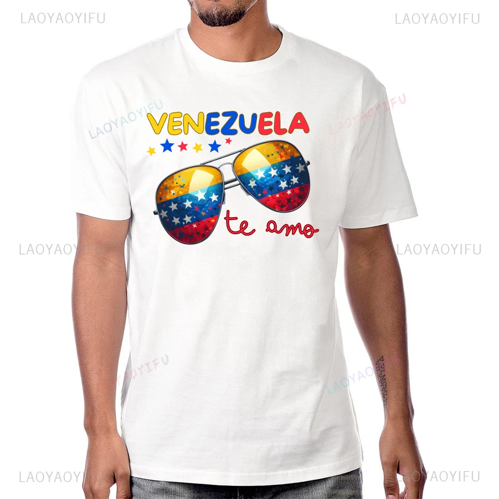 Venezuela Flag Vintage Style Tshirt Casual Fashion Streetwear Hip Hop Short Sleeve Man T Shirt Breathe Comfort Unisex T-shirt