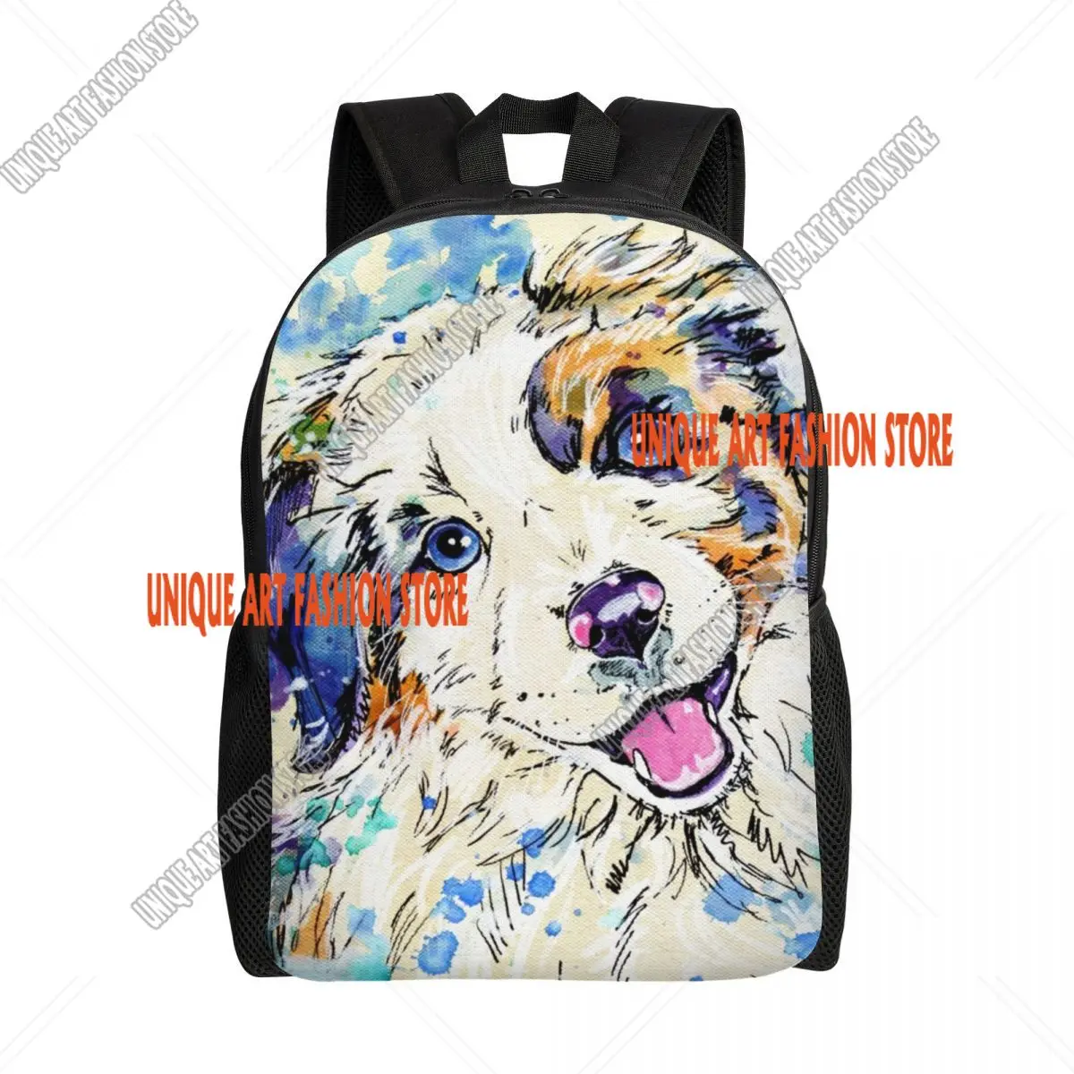 

Рюкзак для ноутбука с австралийской овчаркой, мужской и женский модный рюкзак для школьников, сумки для щенков колли