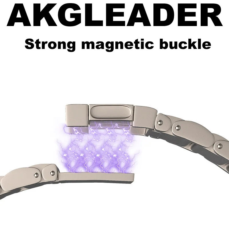 AKGLEADER Newest Magnetic watch band for garmin Quick Fit Titanium Metal Watch Band for Garmin Fenix 7X/7 Solar/6X/6 Pro/5 Plus