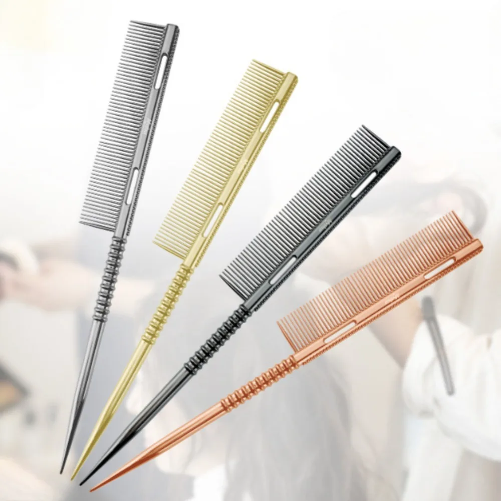 

NEW Professional Rat Tail Aluminium Styling Comb Multi Functonal Salon Heat Resistant Men Women Hair Comb Barber Accessories