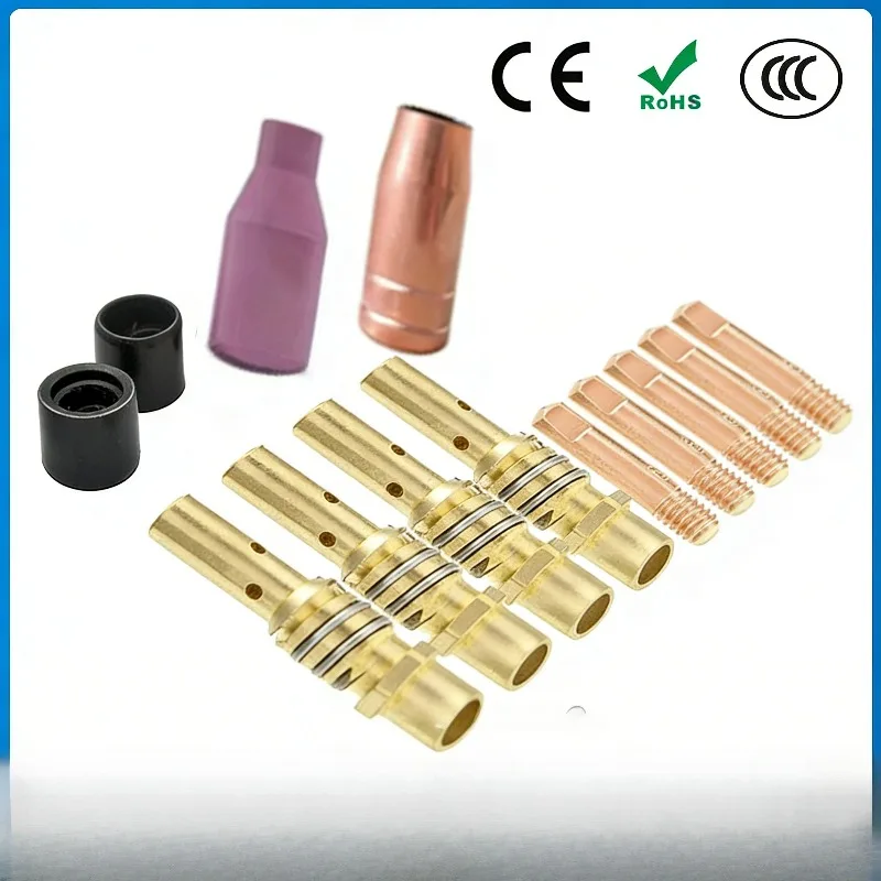 

Защитный колпачок для сварочного пистолета 15AK, аксессуары для газозащитной сварки, 13 шт., токопроводящие насадки