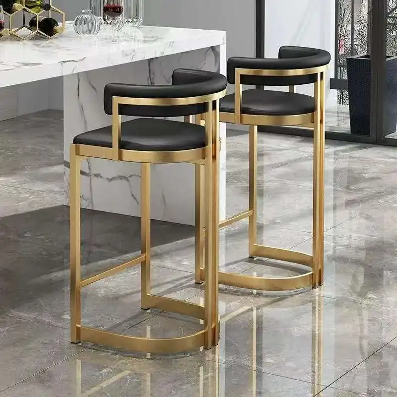 

Reception Luxury Bar Chairs Nordic Gold Ergonomic Nordic Backrest High Chairs Industrial Modern Counter Sillas De Bar Furniture