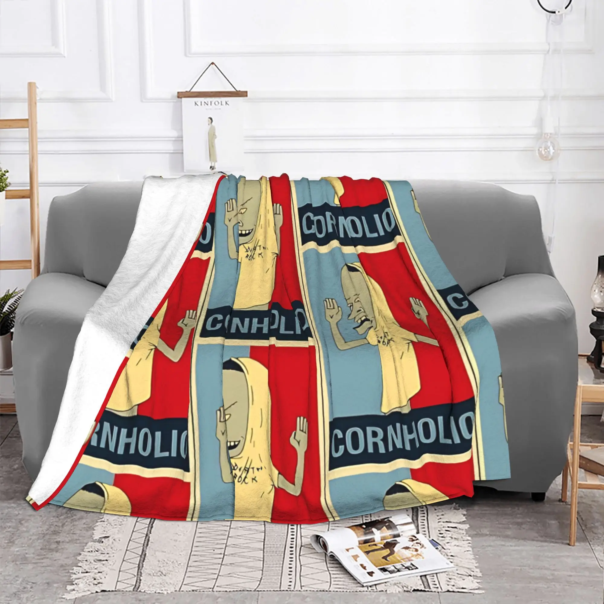 1PC Home Cute Room Decor Cornholio Blanket Throw Blanket Beavis and Butt Head Novelty Warm Blanket All Season