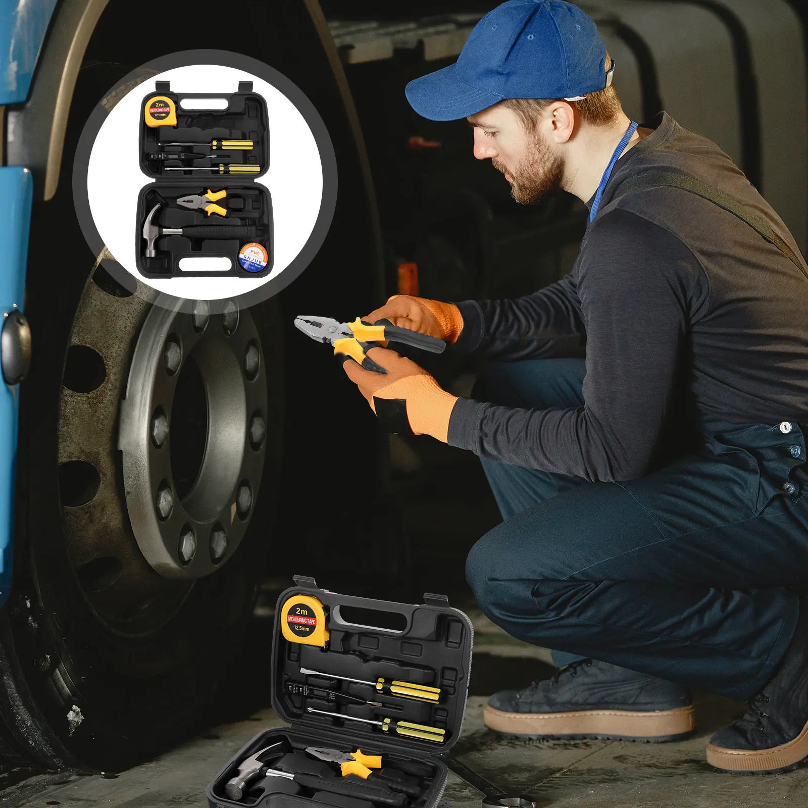 

Набор инструментов 10-в-1: многофункциональный комплект для дома и авторемонта, включает отвертку, молоток, плоскогубцы, резак для ленты