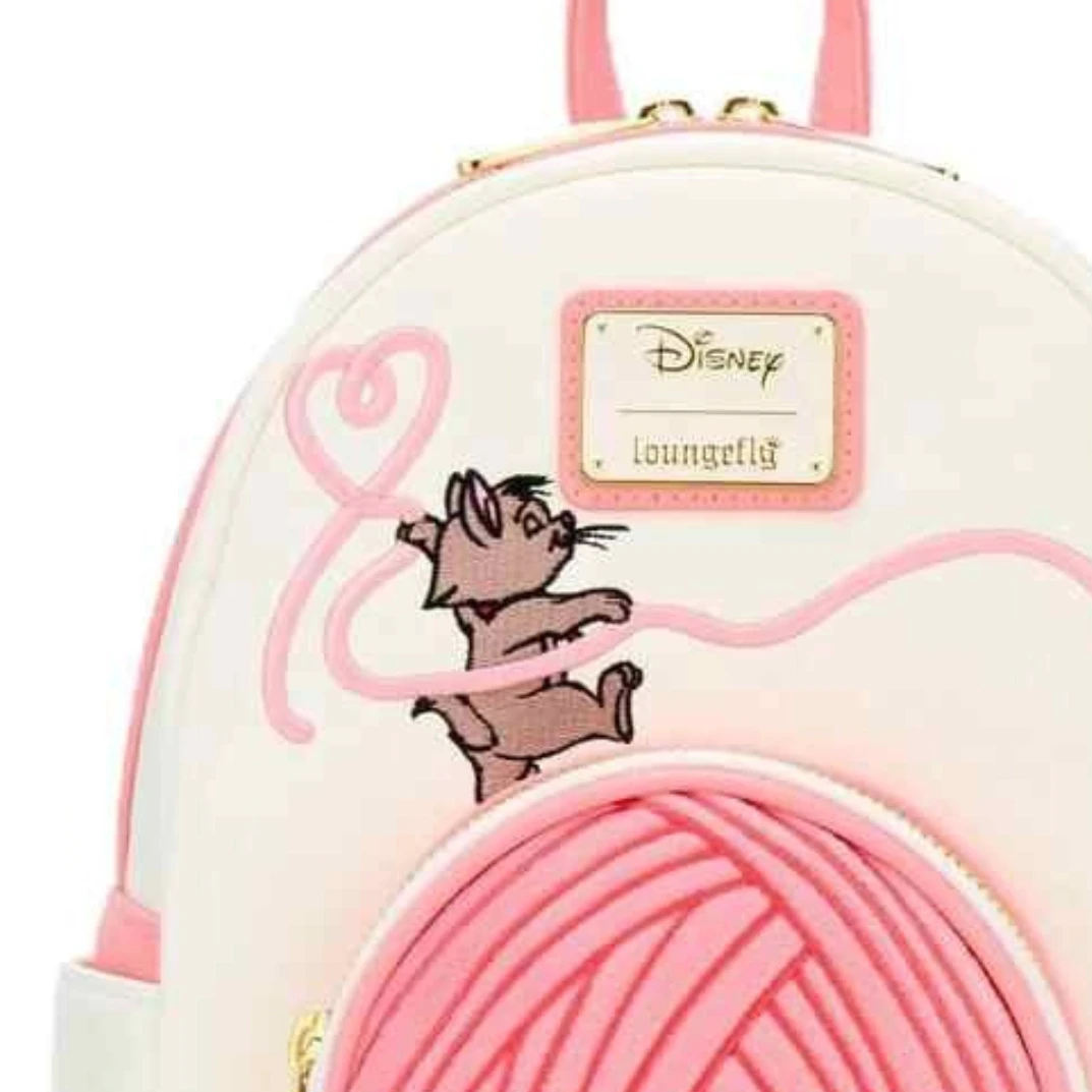 New The Aristocats Yarn Ball Marie Cat Cosplay Womens Double Strap Shoulder Bag Purse Mini Backpack view 4