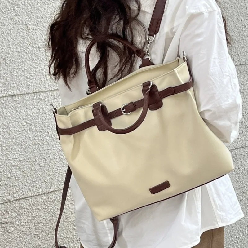 1pcs Women's Nylon Laptop Backpack Tote Large Capacity Shoulder Bag for Commute Work Multipurpose Travel Carryall