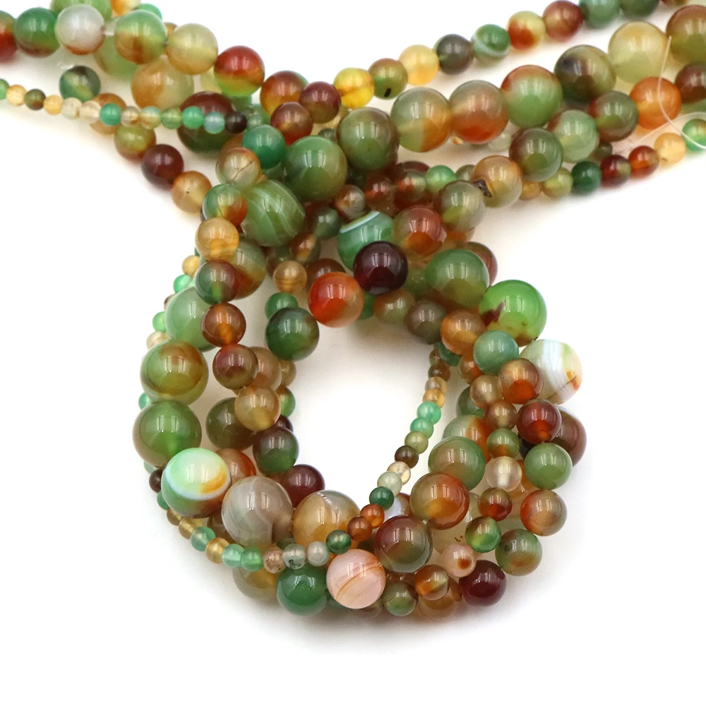 Natural Color Peacock Agates Round Loose Spacer Beads for Jewelry Making DIY Bracelet Necklace Crafts Accessories 4 6 8 10MM - view 2