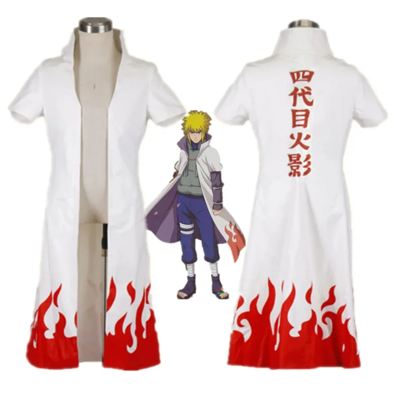 Anime Cosplay Shippuden Cloak 4th Hokage and 6th Hokage Cloak Robe White cape Dust Coat Unisex Fourth Hokage  Uniform