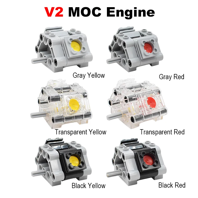 CaDA V2 V4 V6 V8 V10 V12 Engine Model MOC Dynamic Pneumatic Cylinder Kit Building Block set DIY Toys for Christmas Gifts