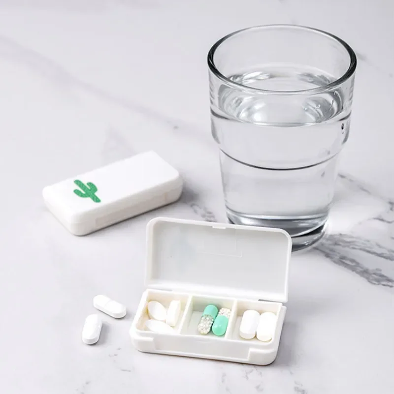 3 Grids Mini Pill Case Plastic Travel Medicine Box Cute Small Tablet Pill Storage Organizer Box Holder Container Dispenser Case