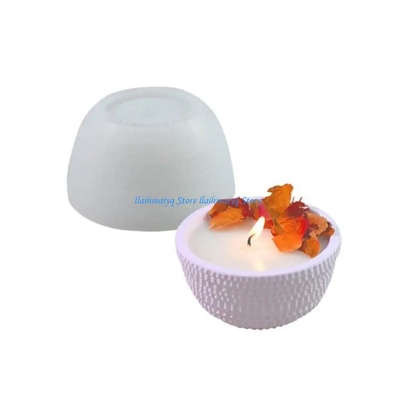 Molde recipiente silicona redondo elegante 573B, molde cuenco vela silicona creativo para macetero resina y