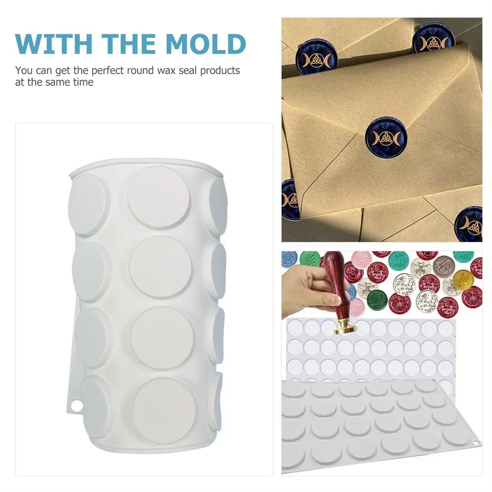 24-Hole Silicone Wax Sealing Mold for Invitations – Flexible Round Wax Stamp Making Tool, Party Craft Supply