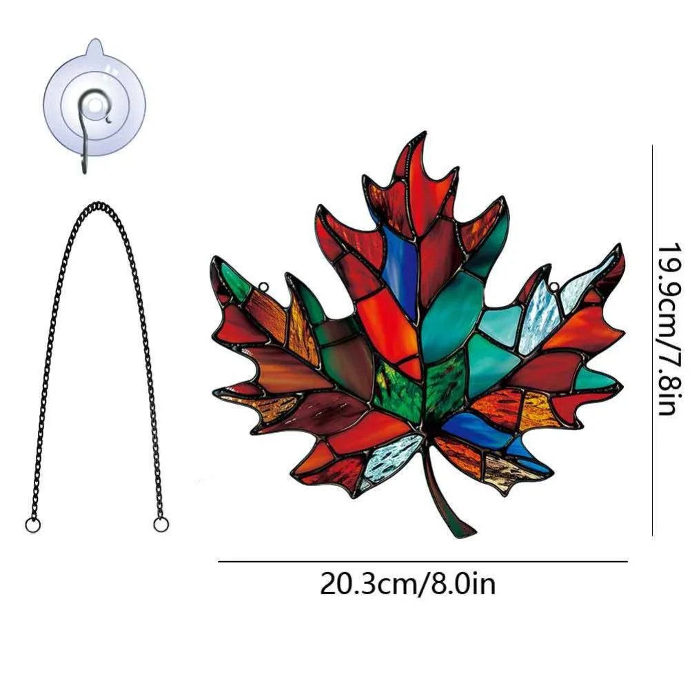 Double Sided for acrylic Sun Catcher Featuring Maple Leaf Motif for Decorative Use in For Home and Garden Settings