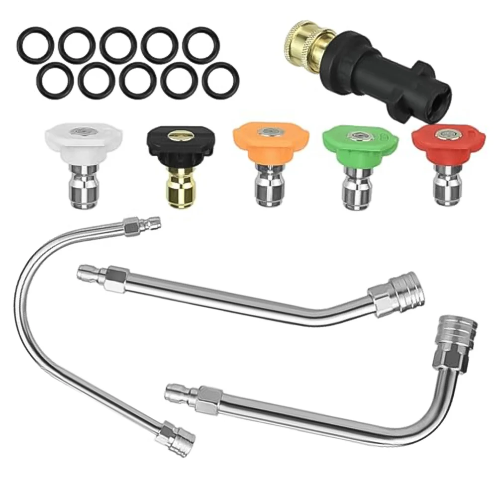 Quick Connect Pressure Washer Extension Wand for Karcher with Tri-Angle 30 90 120 Degree Angles and 14 Inch Fitting