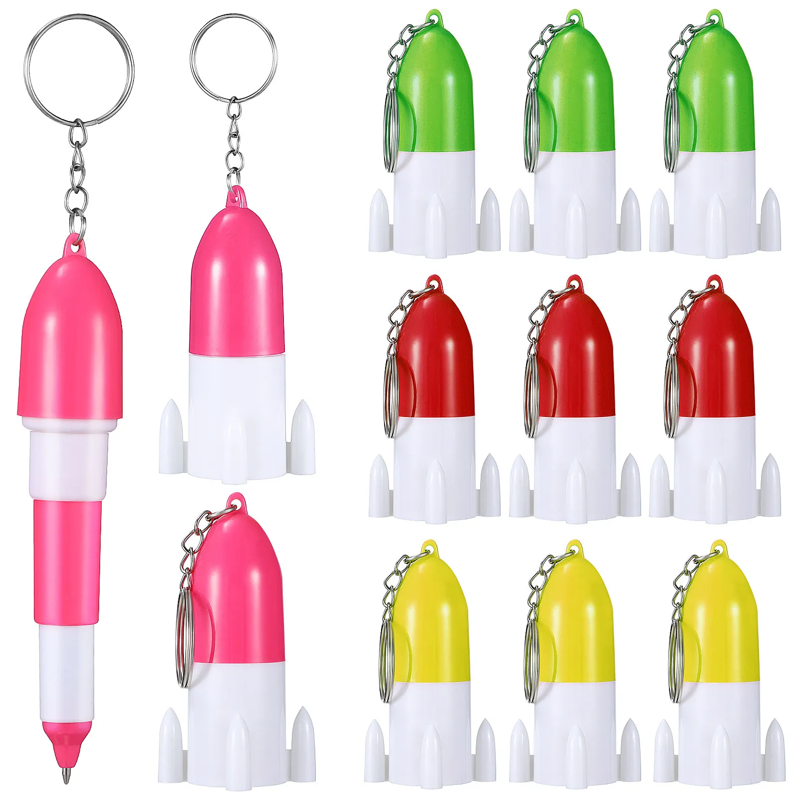 Retractable Ballpoint Pens 12 Pack with Keychain Cute Aesthetic Pens for Nurses Teachers Students Gifts