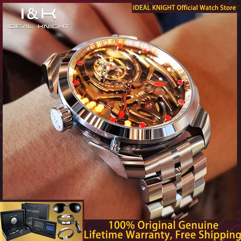 

IDEAL KNIGHT 6802 Tourbillon Watch High Luxury Hollow Spider Sports Fashion Business Watch Men All Automatic Mechanical Watch