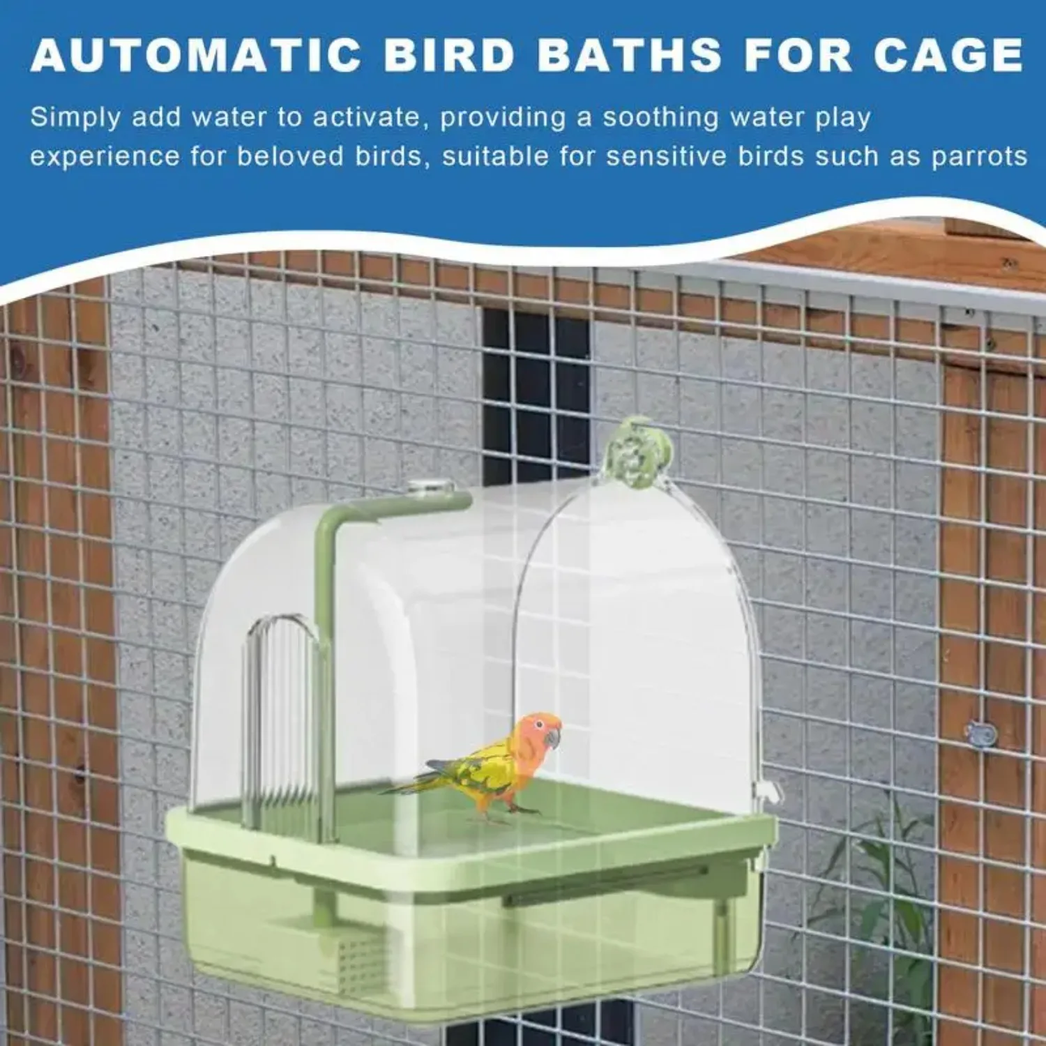

Intelligent Parrot Automatic Water Circulation Bird Bath – Multiple Faucets Bathtub for Parakeets, Cockatiels, Perch