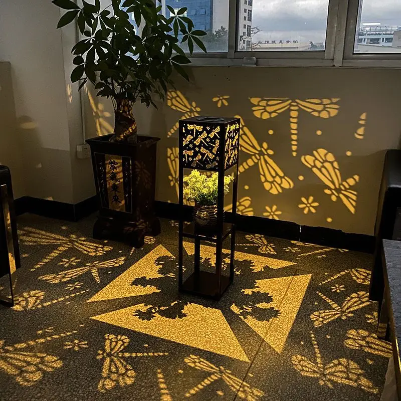 New solar flower stand floor lamp garden courtyard decoration outdoor balcony layout ambient light landscape light