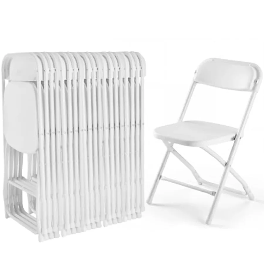 

Folding Chairs Sets of, 330lbs Capacity Plastic Stackable Home Office Chair, Portable Fold Up for Indoor Outdoor, Patio, Campin