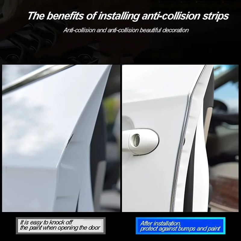 5M Transparent Car Door Edge PVC Scratch Protector Strips Car Anti-collision Sealing Strip Door Anti-scratch Transparent Strip