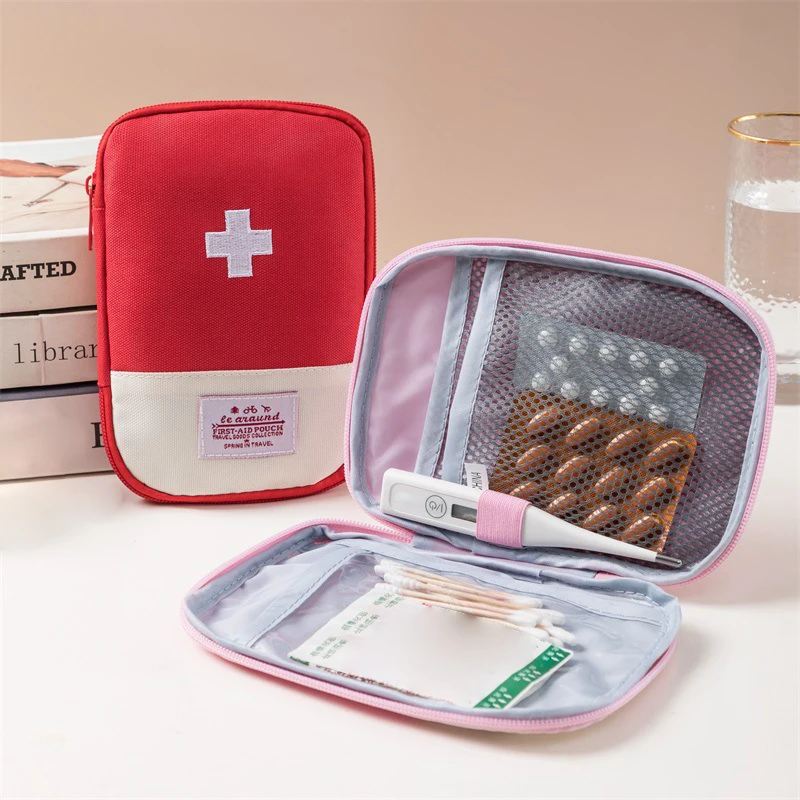 1PC Mini Portable Medicine Bag Travel First Aid Kit Medicine Bag Storage Bag Survival Kit Medicine Box Outdoor Emergency Camping