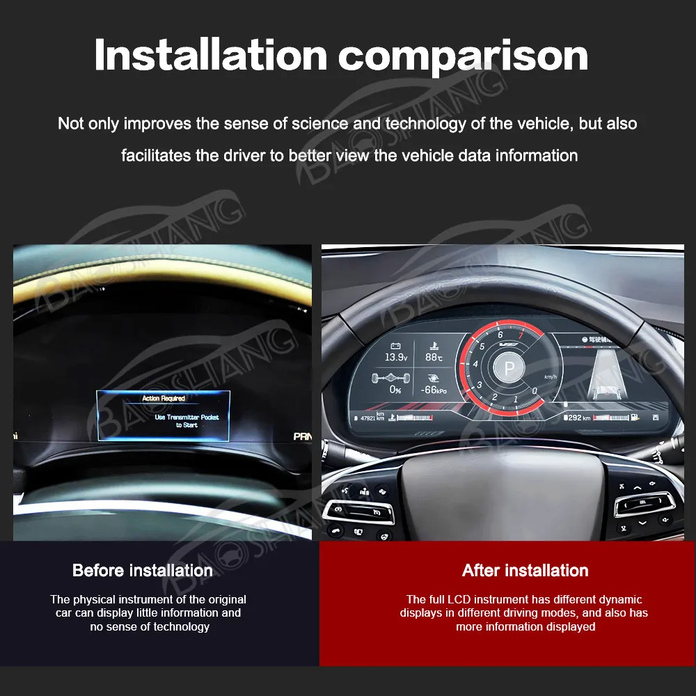 12,3'' Digital LCD Instrument Dash Screen Digital Cluster für SRX /XTS ICTS/ATS 2013-2019 Instrumententafel