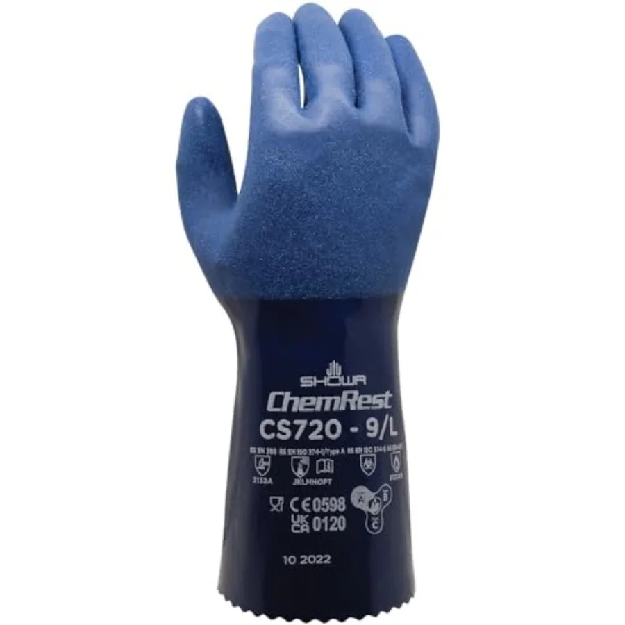 

CS720 Double Coated Nitrile Chemical Resistant Safety Gloves with Poly Liner Food Safe 12" Length