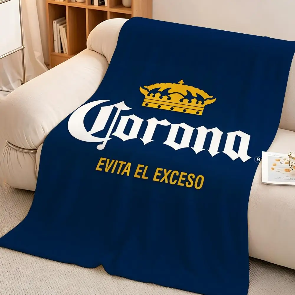 Drink C-Corona Throw hot High-Density Short Plush Blanket Soft Skin-Friendly for Sofa Nap Air-Conditioned Room