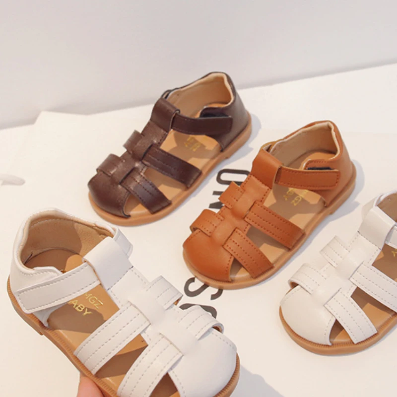 

Kids Girls Cut-Outs Beach Sandals Summer Shoes Baby Children Boys T-Strap Princess Flats Slipper Size 16-30