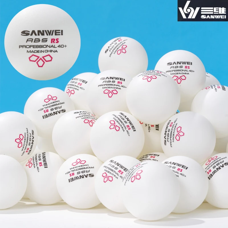 SANWEI RS40+ 3 Star Table Tennis Balls Seamed ABS New Material Durable High Bounce Ping Pong Balls for Training 50/100/200pcs