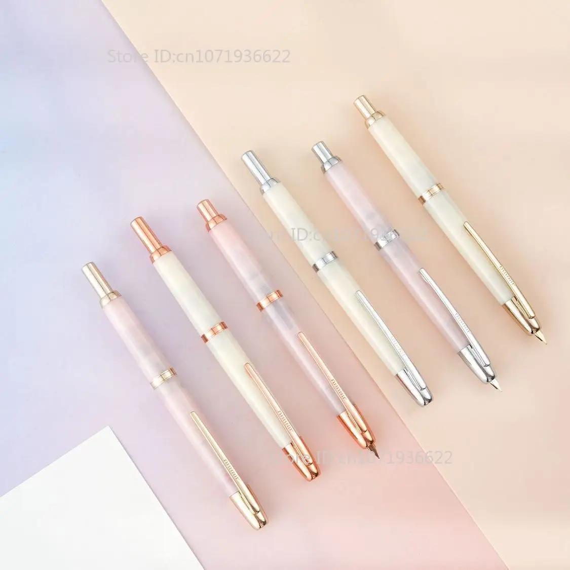 Limited Color! JINHAO 20 Pink Gold Clip Resin Press Fountain Pen EF F Nib Ink Pen With Converter School Office Stationery Gift