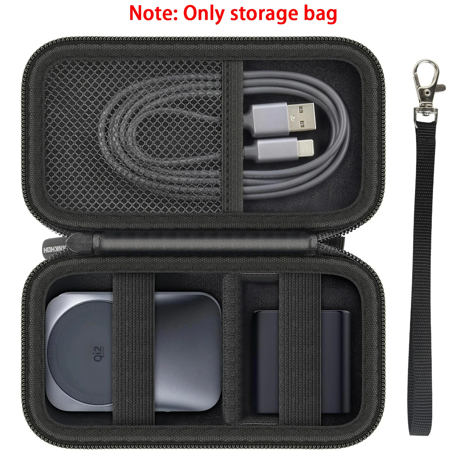 (Case Only)Travel Case for Anker Prime 3-in-1 Wireless Charging Station | EVA Carrying Bag with Compartments for Foldable MagSaf