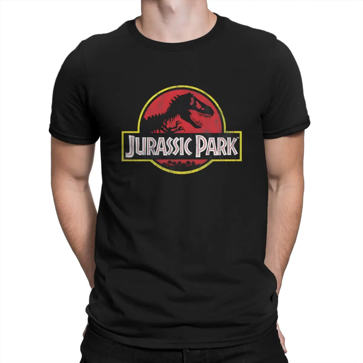 Tyrannosaurus Rex camiseta para homens, Jurassic Park O-Neck Tops, tecido camiseta, qualidade superior, ideia do presente, Tops