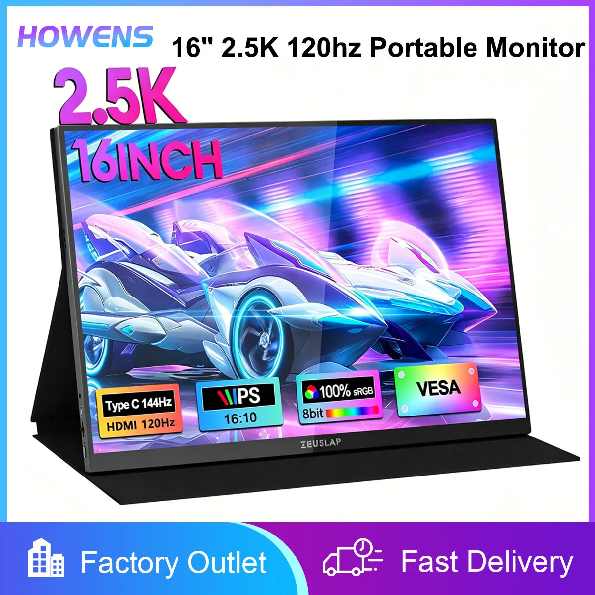 Fathzero 14/15.6/16Inch 1080P Mini Second Gaming Display Portable Monitor 120Hz External Screen for MAC/Laptop/PC/Xbox/PS/Switch